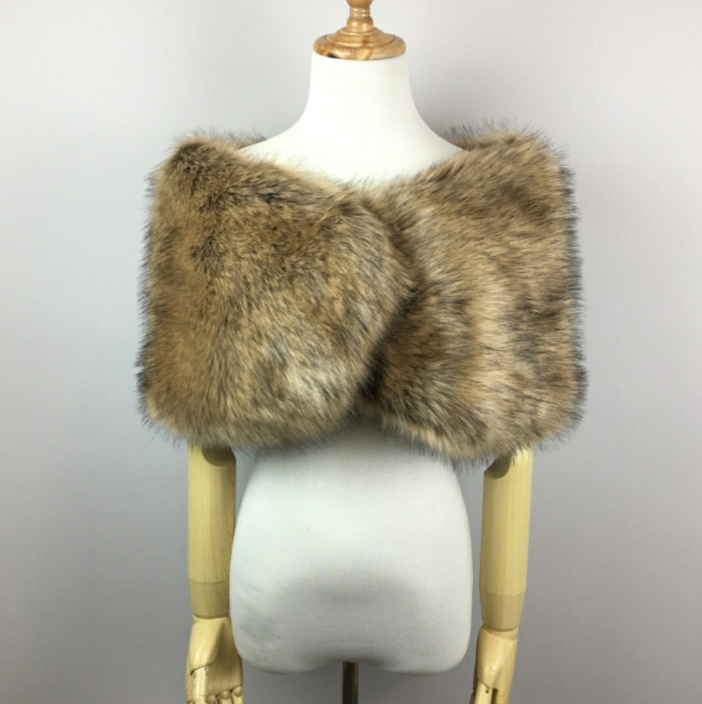 Faux fur wrap for bride, wedding, holiday party